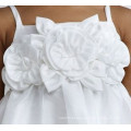 Espaguete a linha cintas joelho-comprimento tafetá Zipper Flower Girl Dress